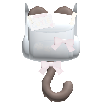 ♡ kawaii blue kitty backpack w ash brown tail