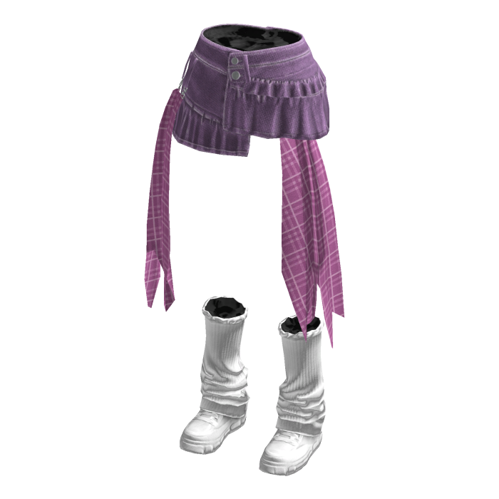 Mini Skirt with Long Side Panels (Purple)