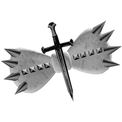 † Gothic white studded sword bow