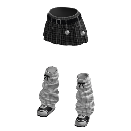 Christmas plaid skirt [black]