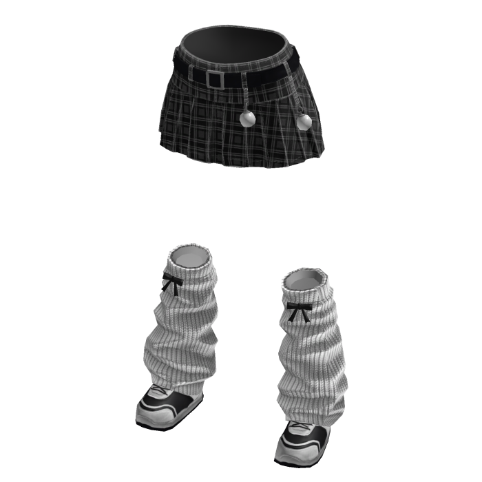 Christmas plaid skirt [black]