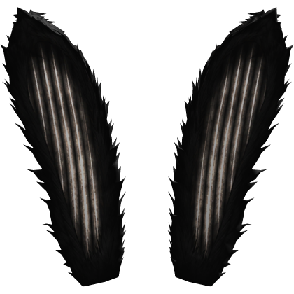 Cute Vkei Black Bunny Ears W Black N White Lines   Roblox item