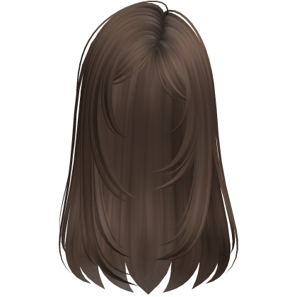 Straight Layered Messy Side Part Hair (Brown)