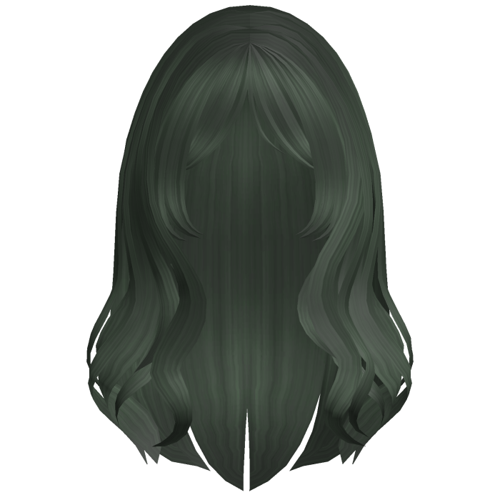 Preppy Wavy Hair w/ Curtain Bangs (Dark Green)