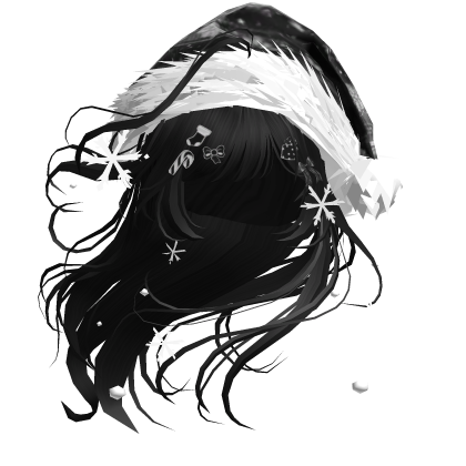 Lush Windy Hair w/Santa Hat (Black)