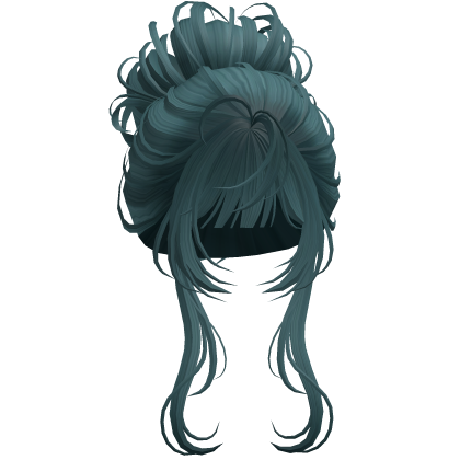 Messy Elegant Anime Bun Teal