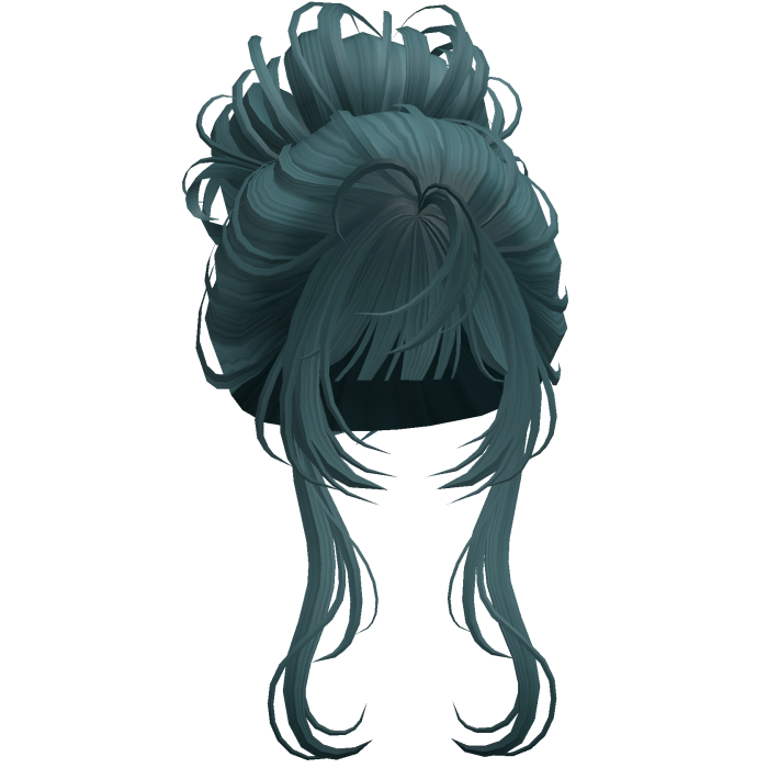 Messy Elegant Anime Bun Teal