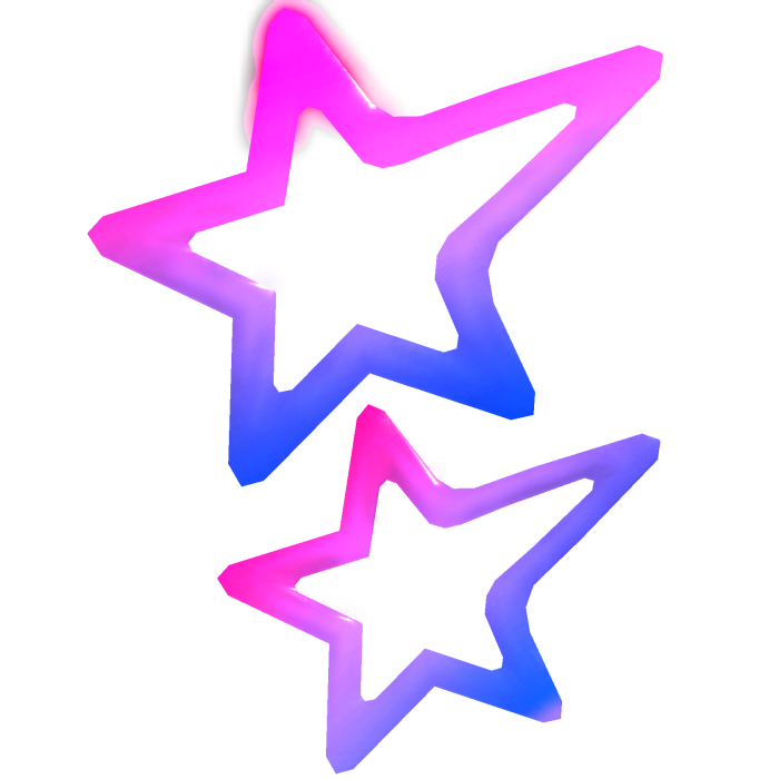 Emissive Glowing Bi Star Hairclip
