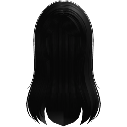 long straight black doll hair ♡ Roblox item
