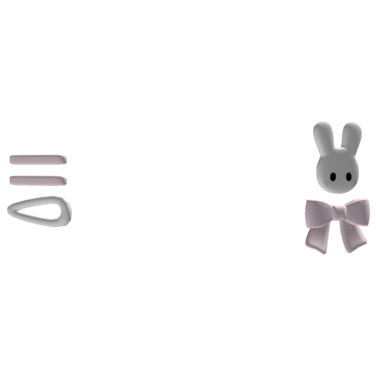 cute bunny with pink bow and clips