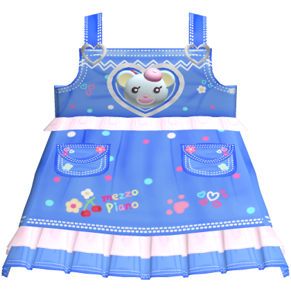🍓 mezzo piano popo overalls light denim