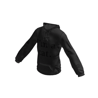 Cat Ears Hoodie | "I'm a Cat" | Black thumbnail