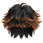 🍀Fluffy Messy Boy Hair (Black&Orange)