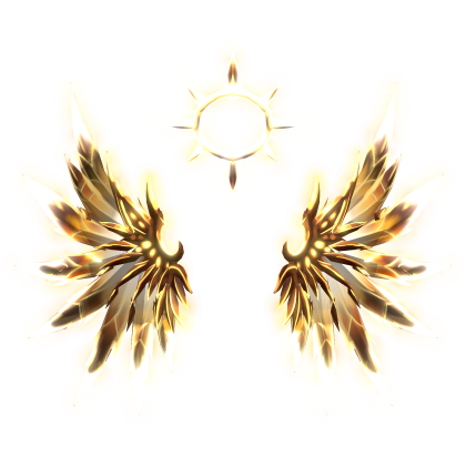 [GLOWING] Golden Angel Wings Divine Sun Halo Aura