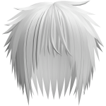 messy vkei emo boy hair in white