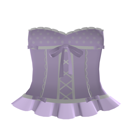 cute purple polka dot corset dress Roblox item