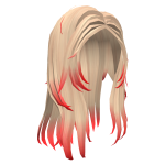Long Blonde Hair with Red Ombre