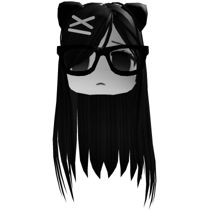 goth moe black hair girl Roblox item
