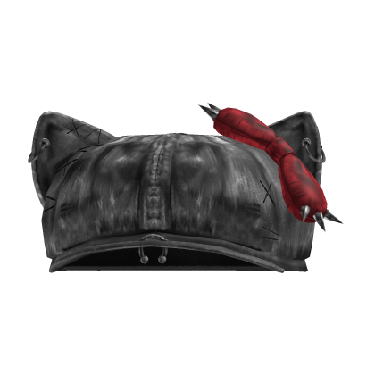 Y2K style washed grey denim punk beret
