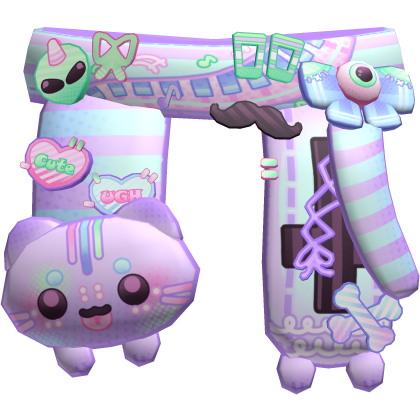 pastel goth space alien kitty cross scarf 