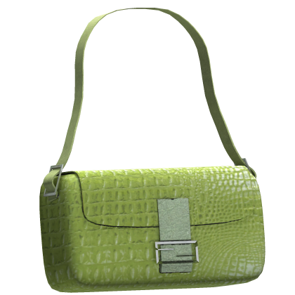 Trendy 2000s Leather Y2K Shoulder Bag in Green