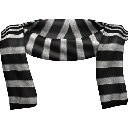 1.0 Gothic Grungey Neck Stripped Scarf Black White | Roblox Item ...