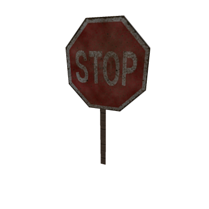 (Decalled) Corroded Stop Sign