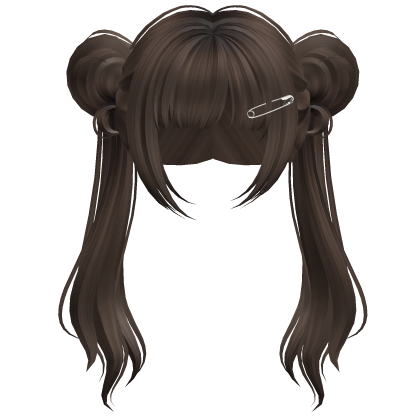 Long Anime Idol Twintails Brown w/ Safety Pin Roblox item