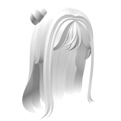 Cute long white hair w/ buns Roblox item