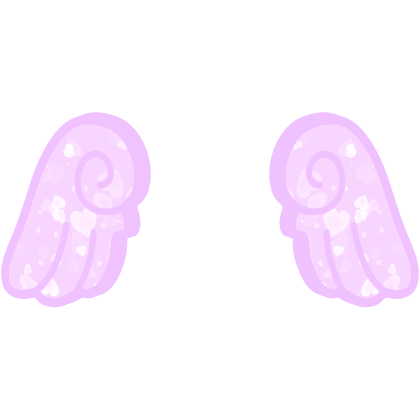 ♡ Cute Chibi Glowing Angel Wings in Purple Hearts