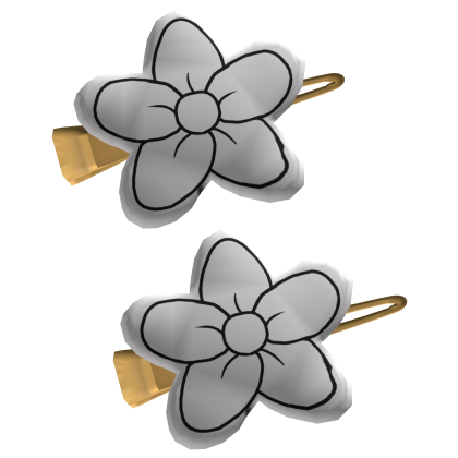 White Flower Hair Clips (Front)