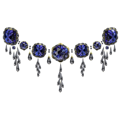 The Alluring Jewel & Pearl Chest Piece in Blue thumbnail