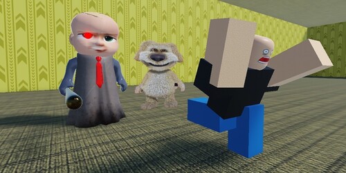 Escape Talking Ben and Boss Baby in the Backrooms