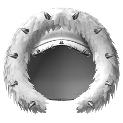 ┊♰ ꒱ gothic spiked fur hood w/ cap ꒰white꒱  
