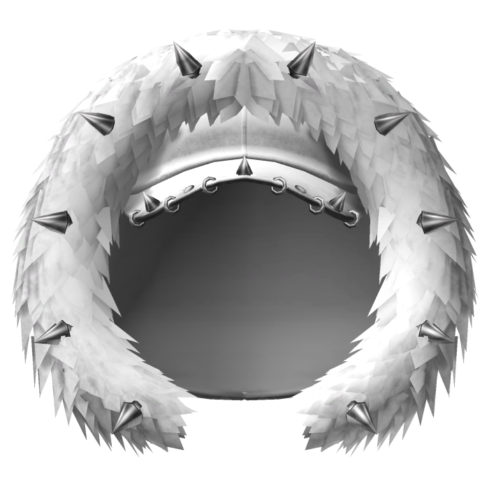 ┊♰ ꒱ gothic spiked fur hood w/ cap ꒰white꒱  