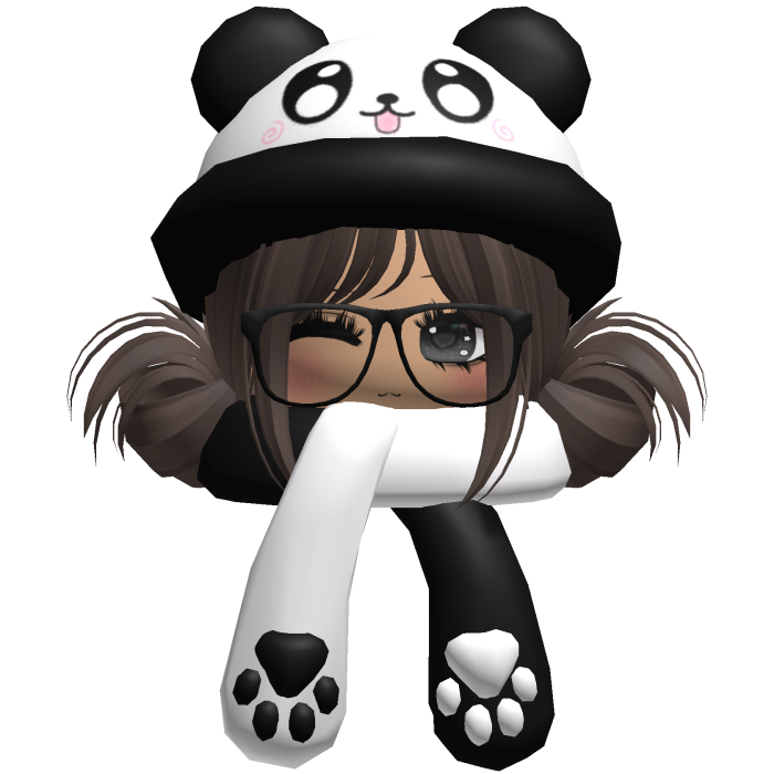 Cute Panda Hat + Scarf Hair Brown