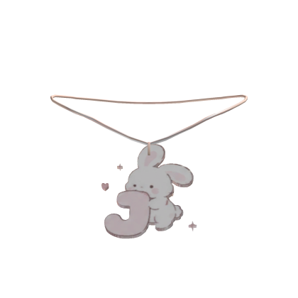 cute j pink bunny initial necklace 3.0