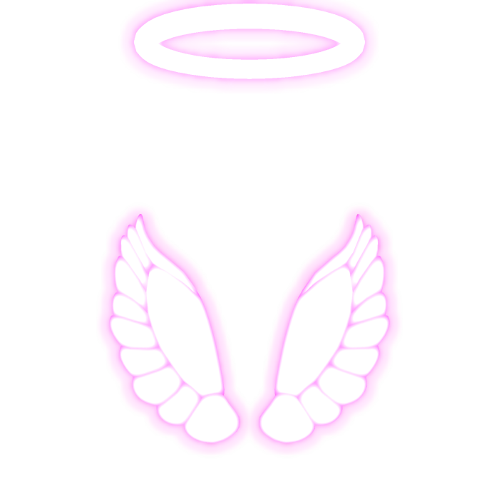 Pink Glowing Angel Wings + Halo 