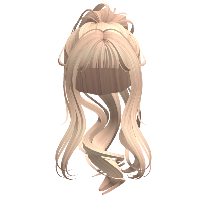 Blonde Messy Fluffy High Curled Ponytail Roblox item
