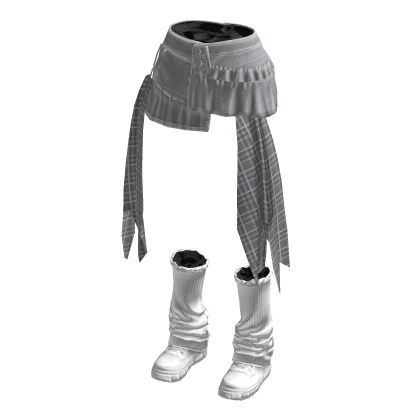 Mini Skirt with Long Side Panels (Gray)