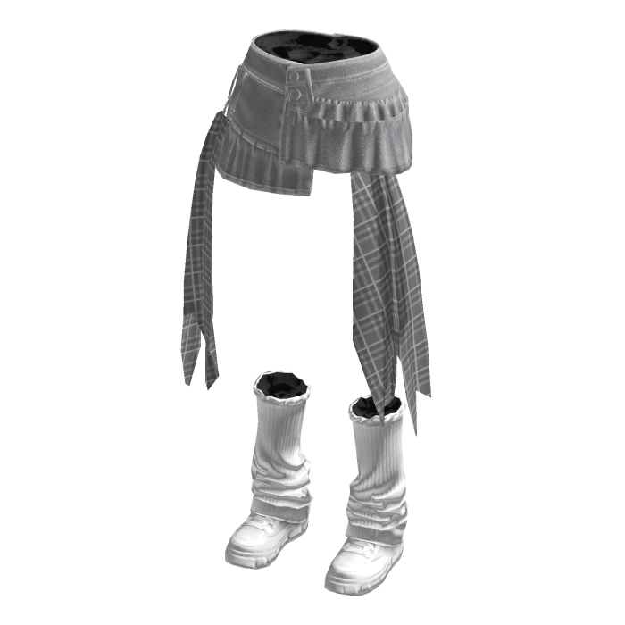 Mini Skirt with Long Side Panels (Gray)