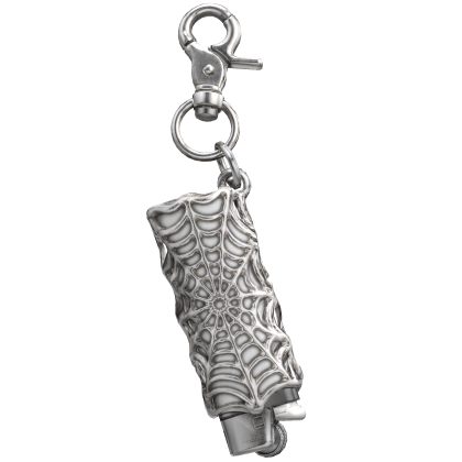 White Spiderweb Lighter Keychain