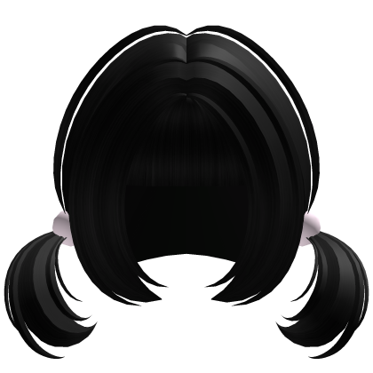 ♡ black cutecore fluffy soft swirly pigtails Roblox item