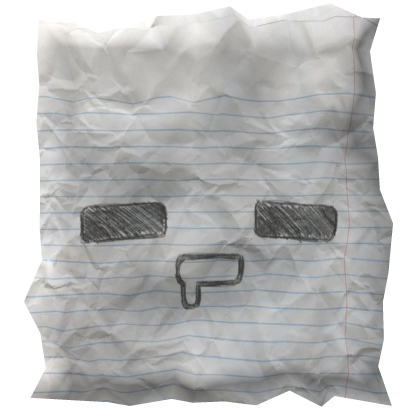 kaomoji cute sleepy paper drawing Roblox item