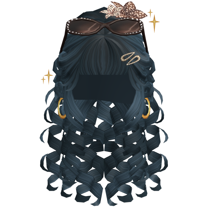 Blue Y2K Layered Curly Pigtails Hair