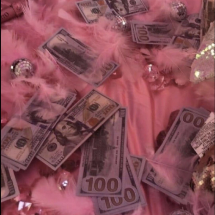 Pink money aesthetic glam glitter rich Roblox decal