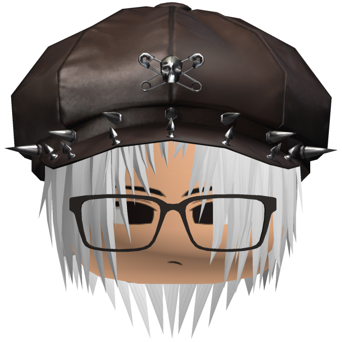 Punk Moe White Messy Hair /w Brown Hat