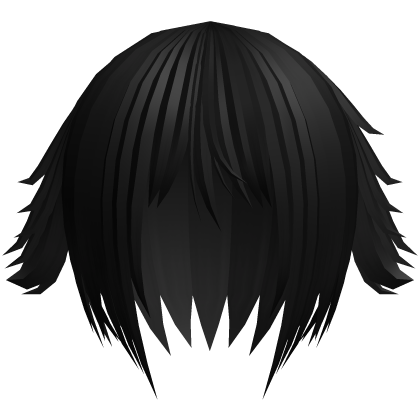 emo messy vkei hair with tufts in black Roblox item