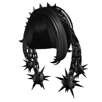 Punk Rocker Gothic Mace Pigtails Hair (Black)