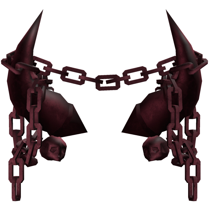 Maroon Dark Red Gothic Skull Chained Horns 
